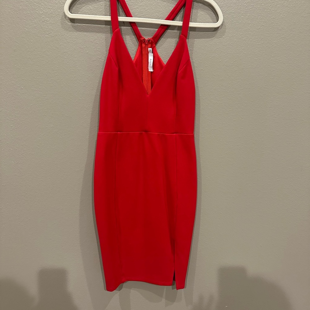Lush Vibrant Red Backless Dress